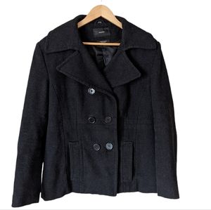 Black Woolblend Peacoat Size Large